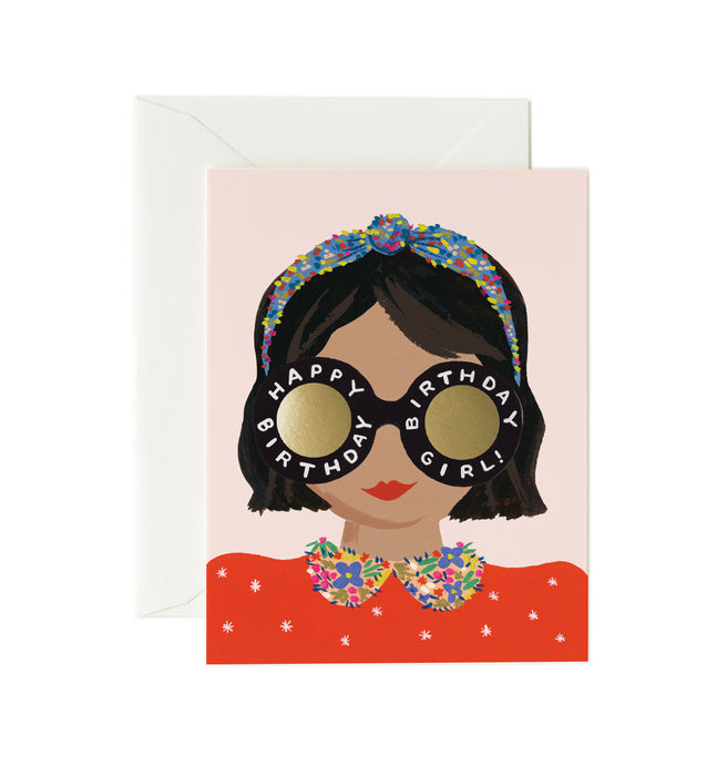 Headband Birthday Girl Card