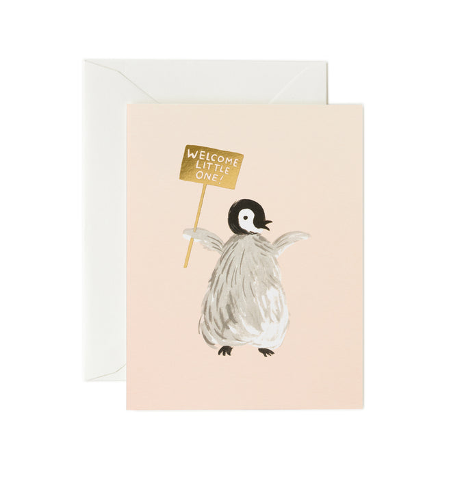 Welcome Penguin Baby Card