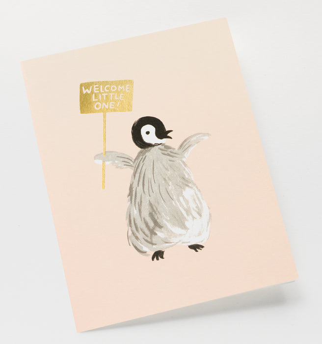 Welcome Penguin Baby Card