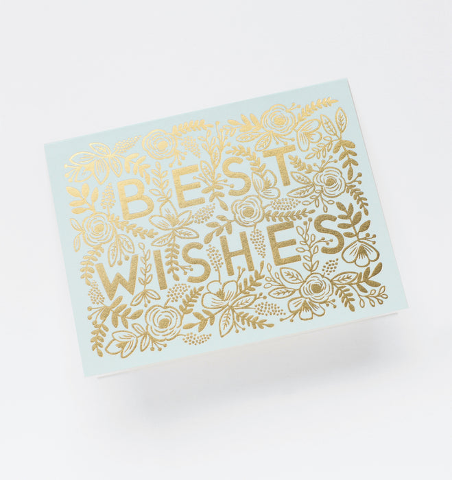 Golden Best Wishes Card