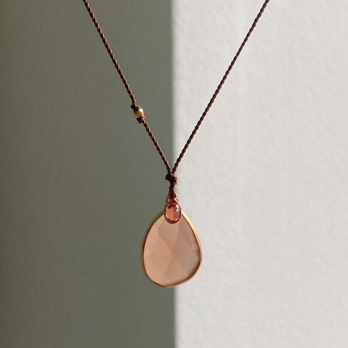 Peach Moonstone + Orange Sapphire Nightingale