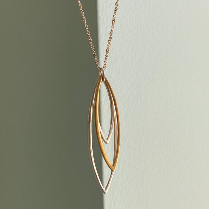 Three Leaves - Silver & Vermeil Necklace