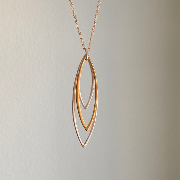 Three Leaves - Silver & Vermeil Necklace