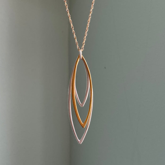 Three Leaves - Silver & Vermeil Necklace