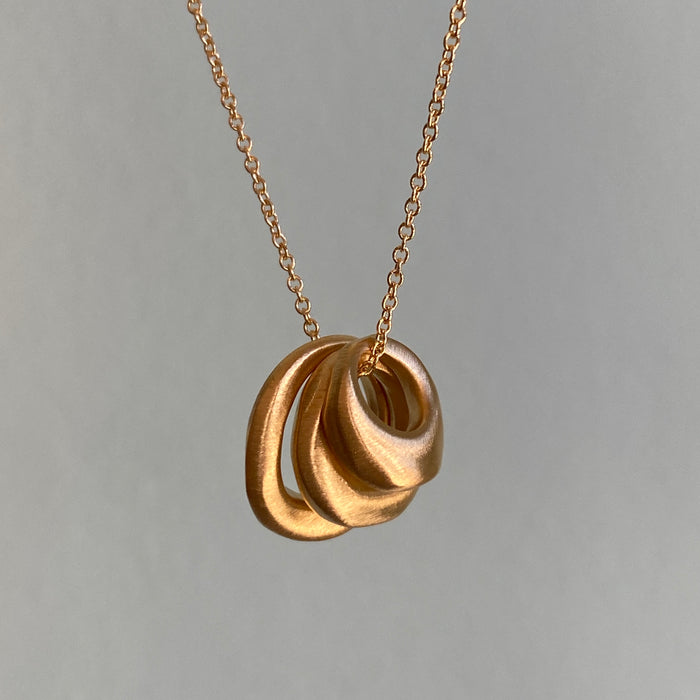 Three Rings Necklace, Gold Vermeil