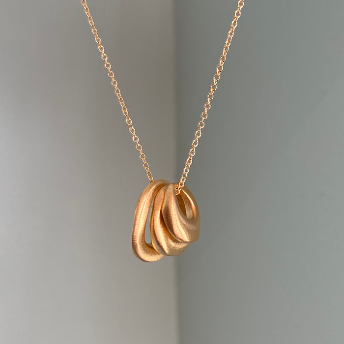 Three Rings Necklace, Gold Vermeil