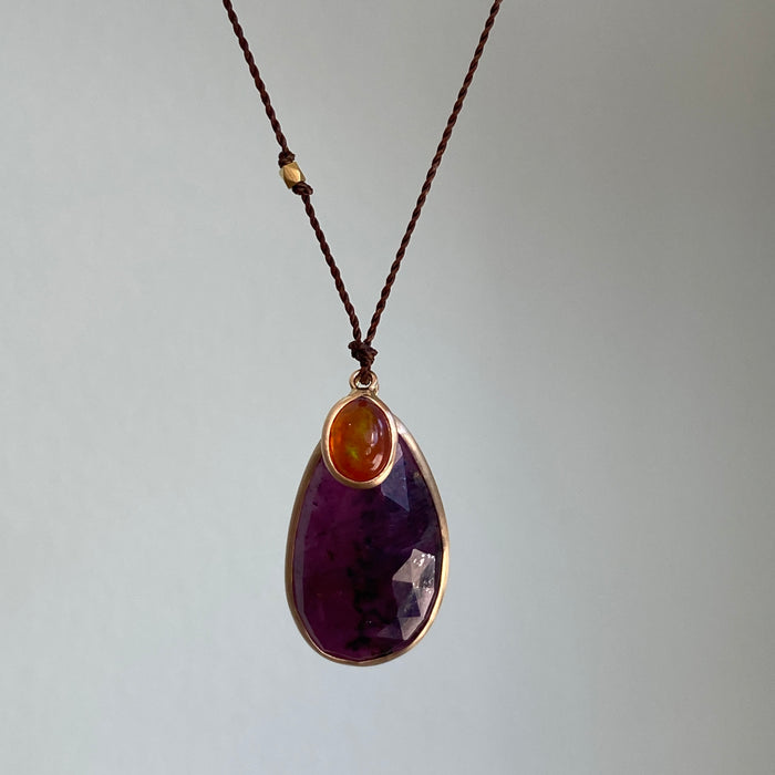 Ruby + Fire Opal Nightingale