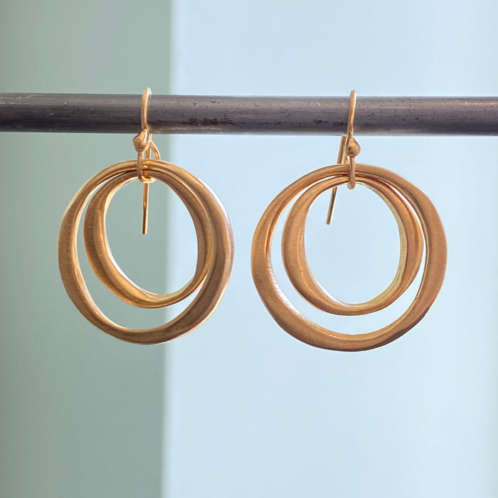 Double Gold Circles Earrings
