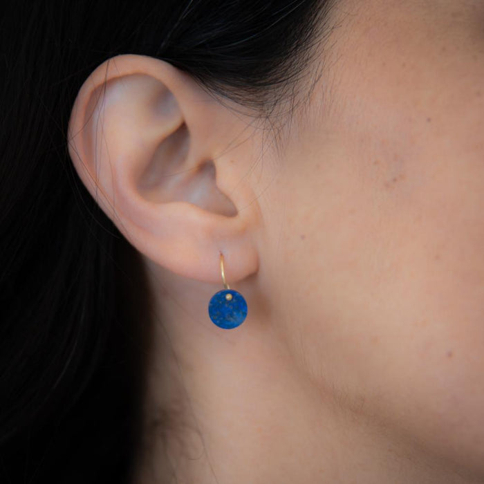 Diamond Disc Earrings in Onyx