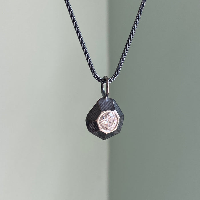 Faceted Rock Pendant with CZ
