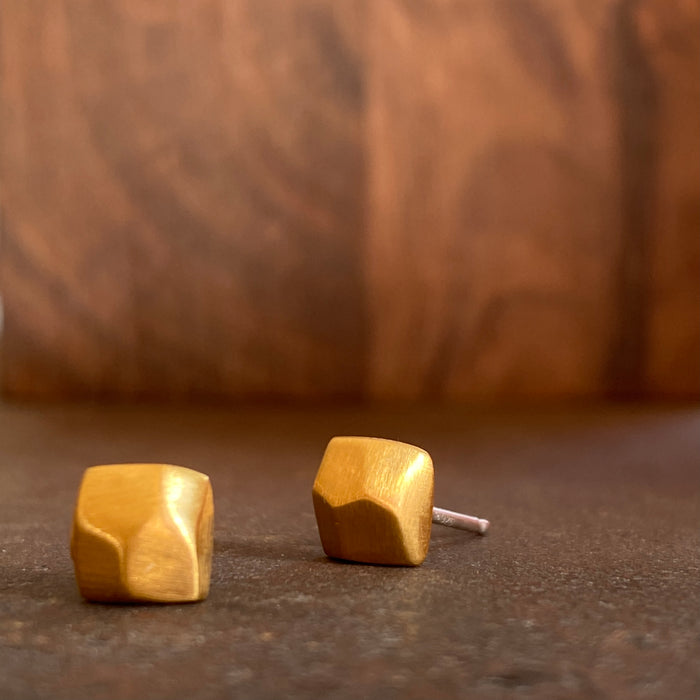 Faceted Square Post Earrings