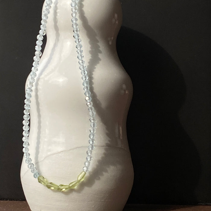 Blue Topaz + Peridot Bracelet