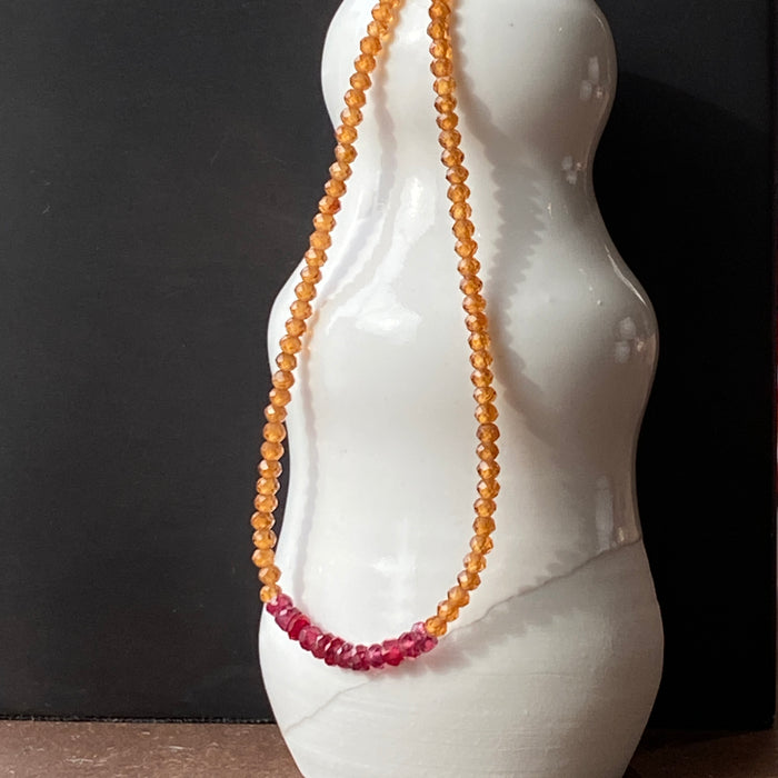 Hessonite Garnet + Sapphire Bracelet