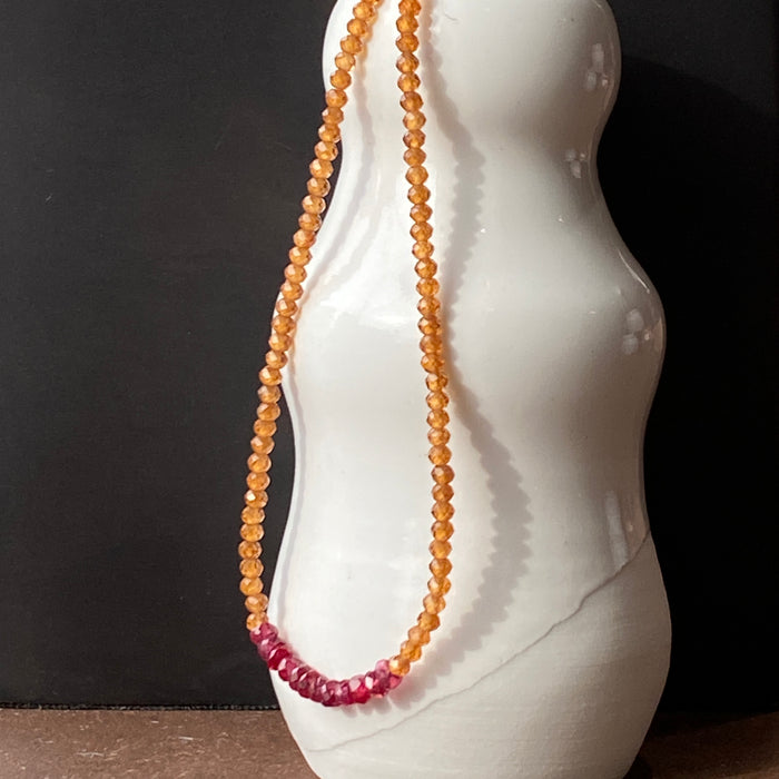Hessonite Garnet + Sapphire Bracelet