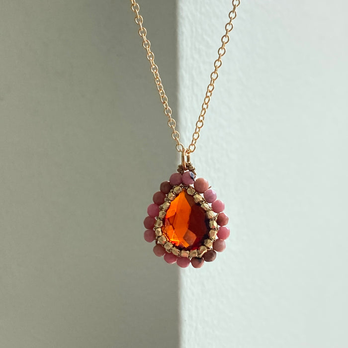 Hessonite Garnet with Rhodochrosite