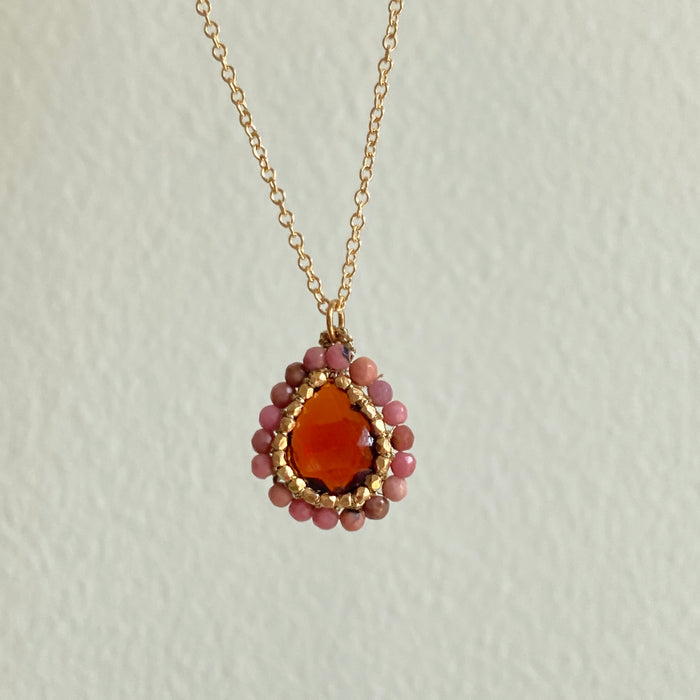 Hessonite Garnet with Rhodochrosite