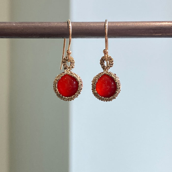 Caged Carnelian Earrings