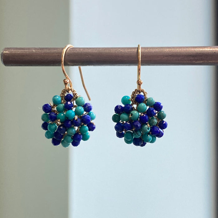 Bright Blue Confetti Earrings