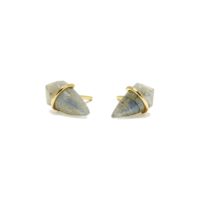 18kt Labradorite Small Kite Studs
