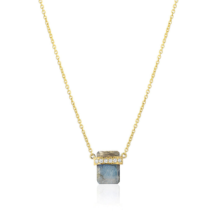 Labradorite + Diamond Necklace