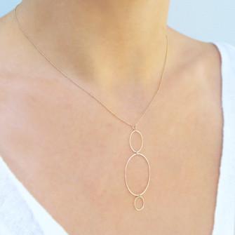 Triple Vertical Ellipse Necklace