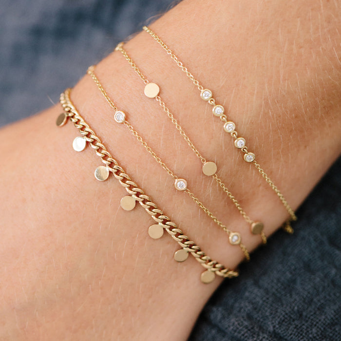 14kt Floating Diamond Station Bracelet