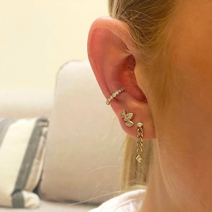 14kt Marquis Diamond Fan Studs