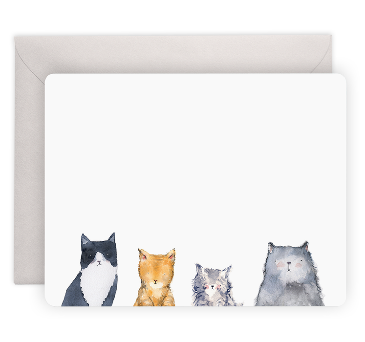 Cat's Meow Flat Notecard, Box of 8