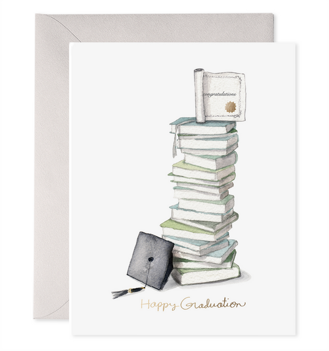 Grad Book Stack Card