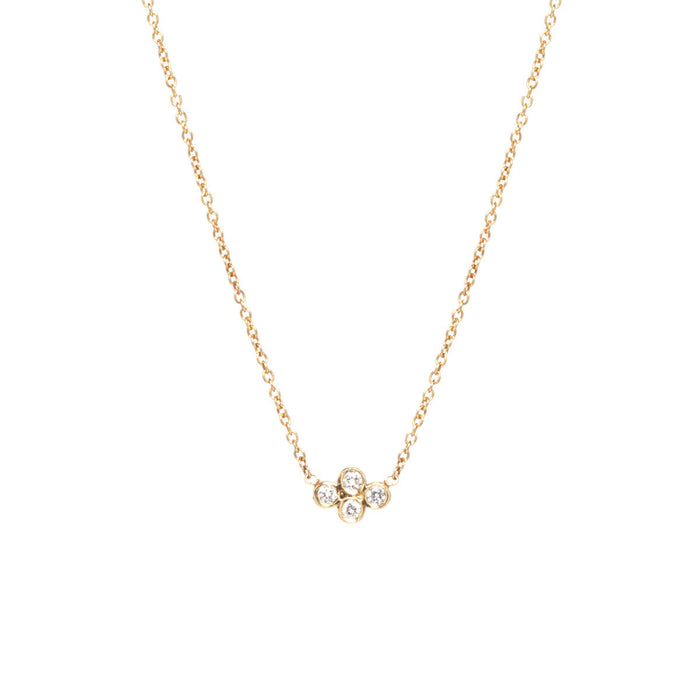 14kt Small Quad Diamond Necklace
