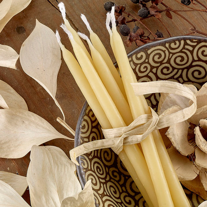 Hand Dipped Menorah Candles, Natural