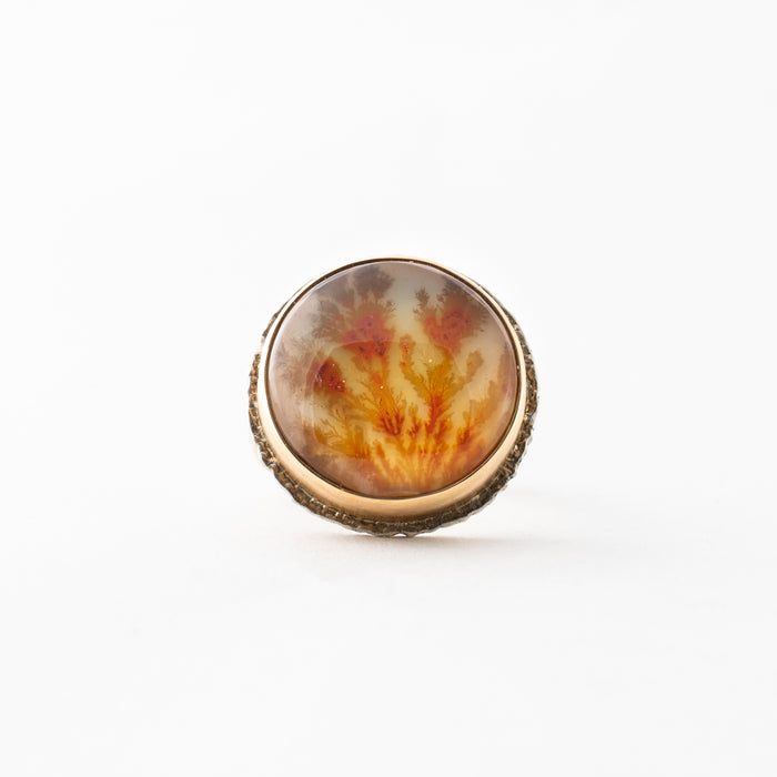 Dendritic Agate with Platform Bezel