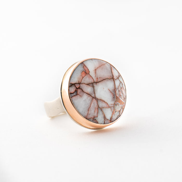 Round Copper in Quartz Ring