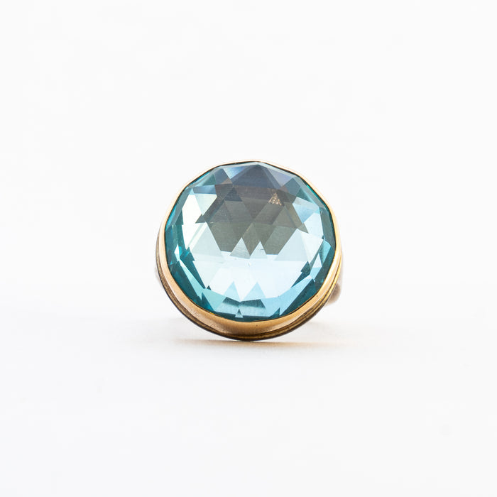 Rosecut Sky Blue Topaz Ring