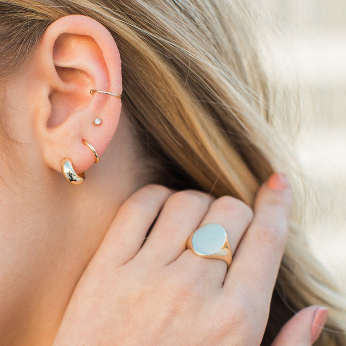 14kt Chubby Huggie Hoops