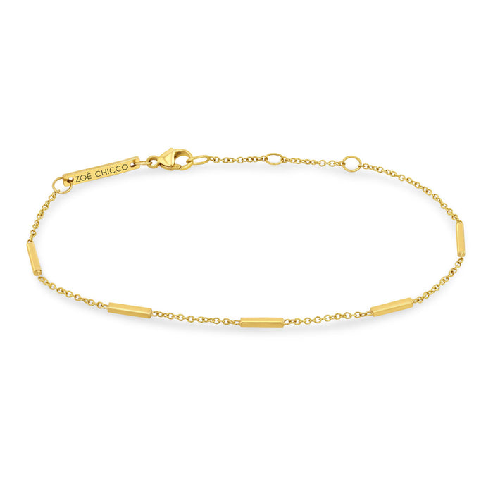 14kt Horizontal Bar Station Bracelet