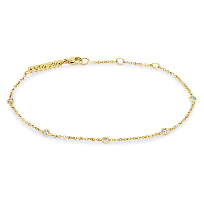 14kt Floating Diamond Station Bracelet
