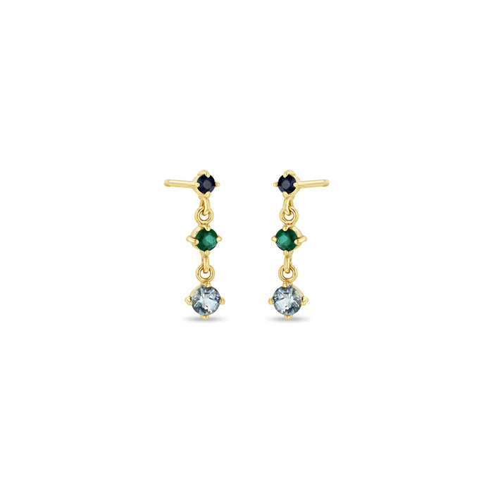 14kt Cool Ombre Gemstone Drop Earrings