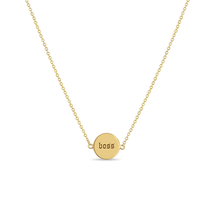14kt Mama/Boss Disc Necklace