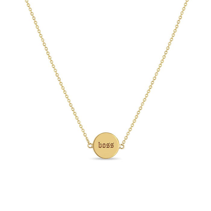 14kt Mama/Boss Disc Necklace