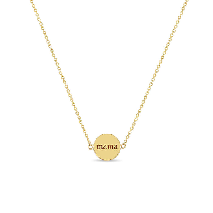 14kt Mama/Boss Disc Necklace