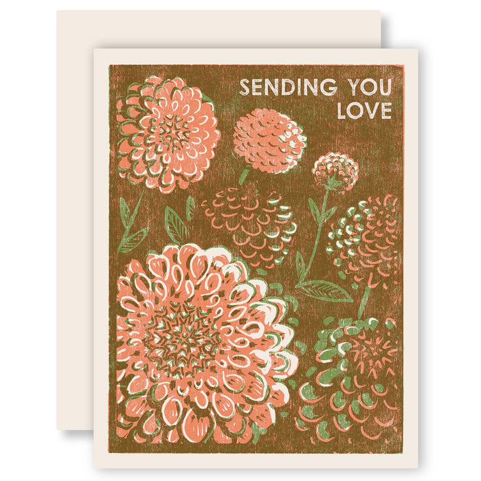Sending Love (Dahlias) Friendship Card