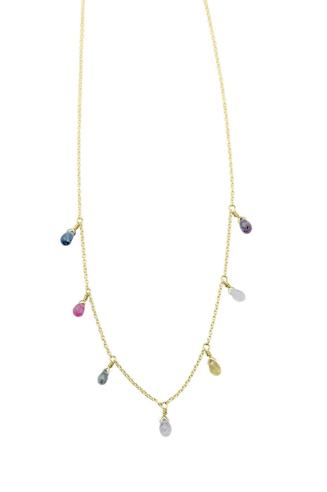multi sapphire drops necklace