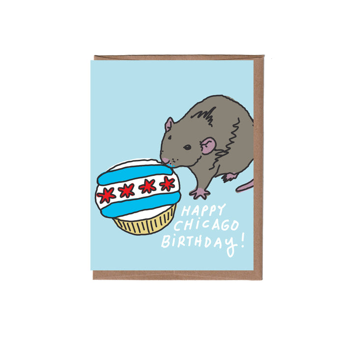 Chicago Rat Birthday Greeting Card