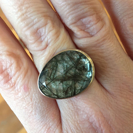 Asymmetrical Green Tourmalated Quartz