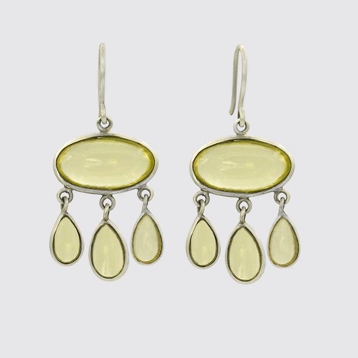 Lemon Quartz Tear Drop Dangles