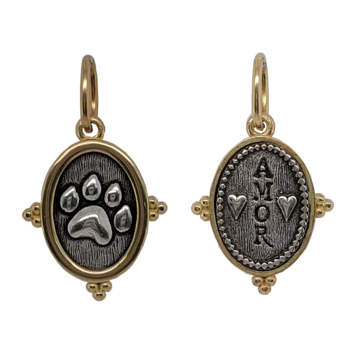 Mixed Metal Paw Charm