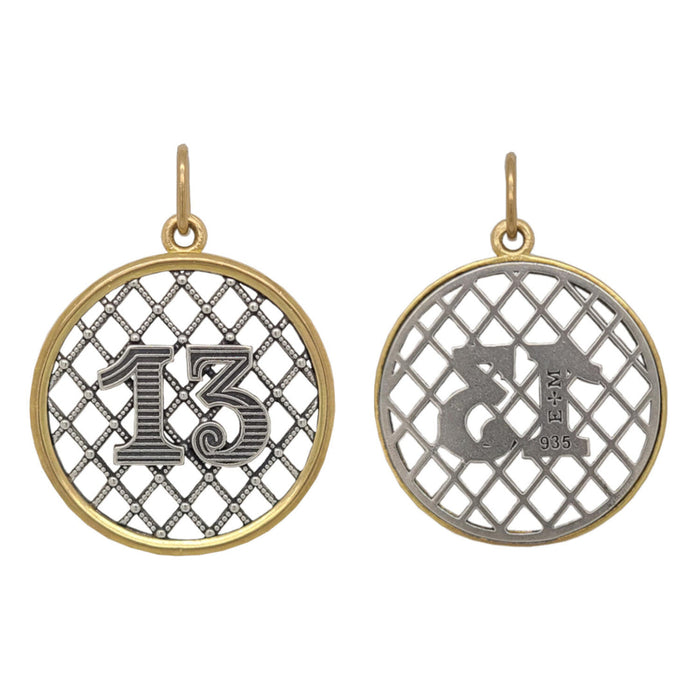 Mixed Metal Lucky 13 Open Lattice Charm