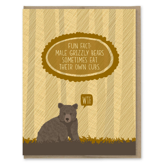 Grizzly Eats Cubs Dad Card