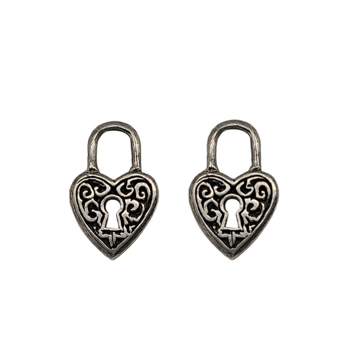 Sterling Silver Heart Lock Charm